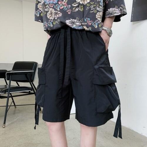 Summer dark Department ins a personality big pocket mens work clothes shorts hairdresser Hip Hop Pants trend