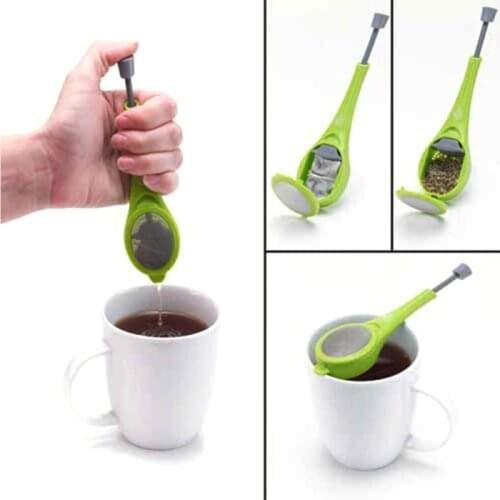 1PC Tea Strainer Flavor Total Tea Infusers Reusable Food Grade Plastic Tea Coffee Strainer Measure Swirl Steep Stir Press