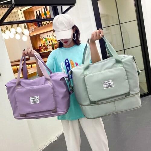 Foldable Large Capacity Women Gym Bags Shoulder Bag Women Training Travel Handle Handbag Yoga Sport Crossbody Tote Bag Women