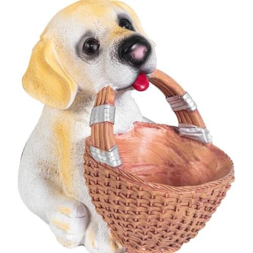 Resin Dog Figurines Storage Basket Modern Cute Pet Toy Basket Container Home Decoration TV Wine Cabinet Kit Storage Box