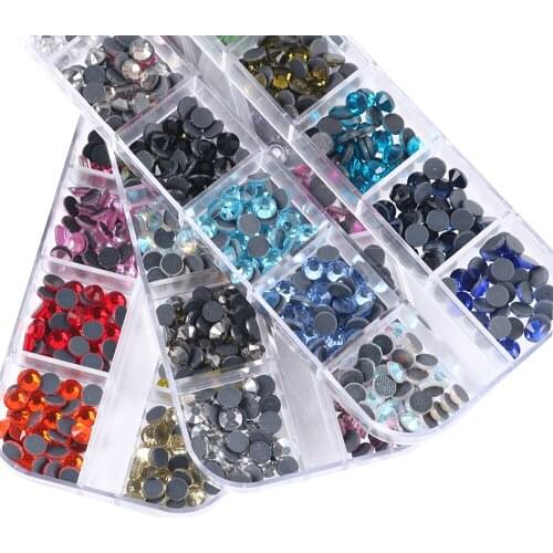 SS20 SS16 SS30 Hotfix Rhinestones Mix Sizes 2450Pcs Box Set DMC Glass Strass Flat Back Rhinestone Crystal For Garment Decoration