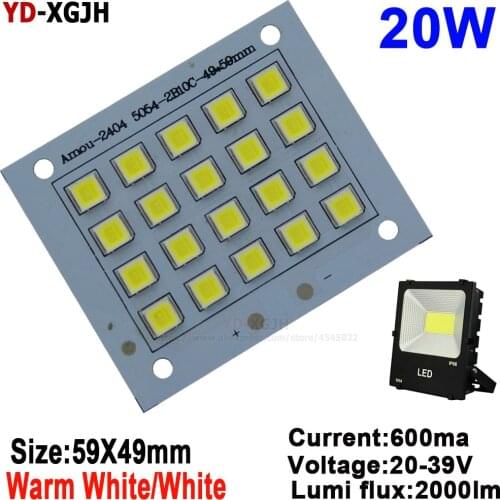 100% Full Power Led floodligh 20W Warm White /White SMD5054 lighting source LED floodlight PCB board for LED DIY Floodlight