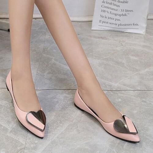 Women Fashion Pink Comfort Slip on Loafers Lady Casual White Pu Leather Pointed Toe Office Flat Shoes Zapatos Mujer E6053