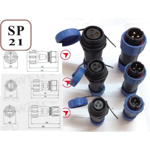 SP2110/P3 waterproof connector2pin 3pin 4pin 5pin 6pin 7pin plug socket, power connector,Cable connector