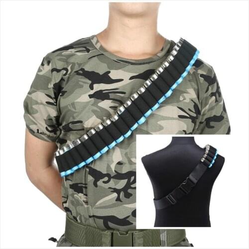 Tactical Military 26 Rounds Cartridge Shoulder Belt Storage Gun Accessories Ammo Holster Outdoor Hunting Airsoft Bullet Bag