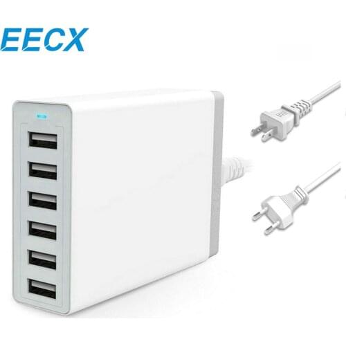 Multi USB Charger 6 Port Home Charger 50W Charging Station 5V 10A Smart charger For iPhone samsung huawei Multi Charger