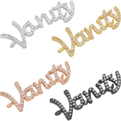 ZHUKOU 2021 NEW letter pendant for women DIY necklace earrings jewelry accessories pendant wholesale VD873