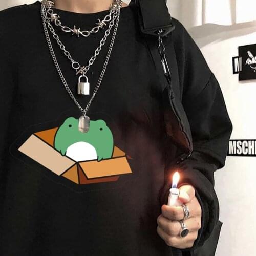 Winter Skateboard Frog Oversized Sweatshirt Women Hoodies Harajuku Warm Pullover clothes album lime chemical cotton size van ins