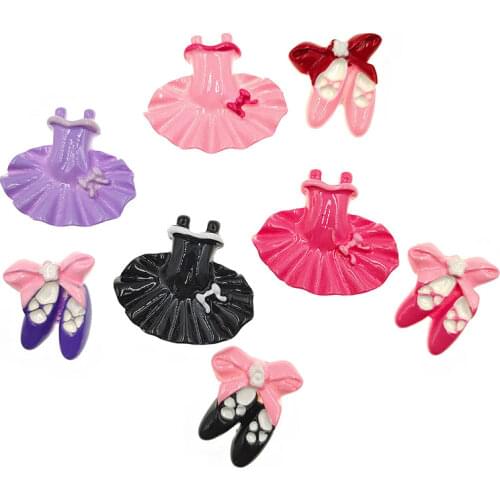 10pcs/lot DIY flat back resin cabochons accessories mix shoes dress kawaii resin crafts