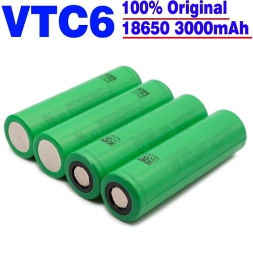 100PCS Original 18650 battery VTC6 3.7V 3000mAh 18650 rechargeable battery for us18650 vtc6 3000MAH 30A Lantern Toys Tools