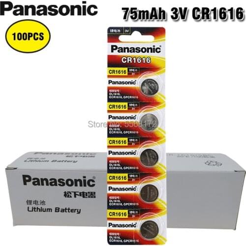 100PCS Panasonic CR1616 cr 1616 ECR1616 GPCR1616 Button Cell Battery For Watch Car Remote Key 3v Lithium Battery