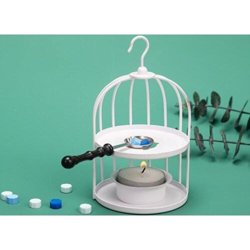 Retro Birdcage Shape Sealing Wax Furnace Stainless Steel Letter Handmade Sealing Wax Stove Card Making Tools