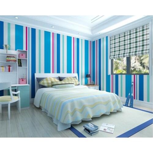Beibehang Children room papel de parede 3d wallpaper non-woven boy girl girl wall paper living room simple thickening stripes