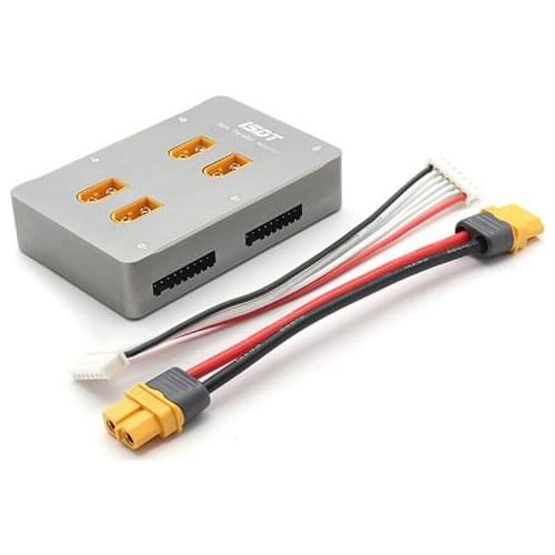 4in1 ISDT 1-8S XT60 Safe Parallel Charging Board PC-4860 Extension Charger Board Plate Aluminum Large Current Output 30A/Port