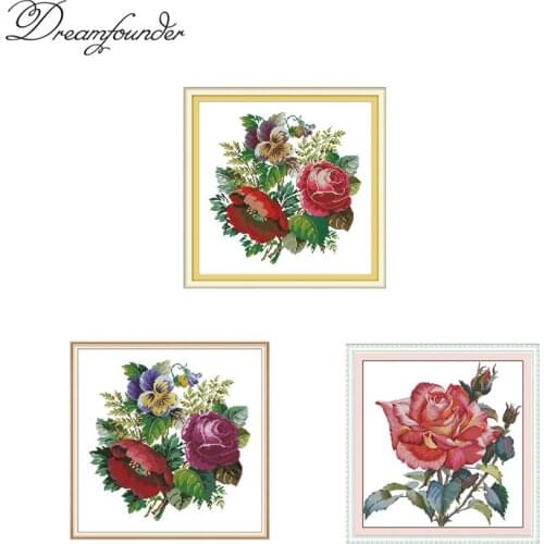 A brilliant mountain flower cross stitch kit aida 14ct 11ct count print canvas stitches embroidery DIY handmade needlework