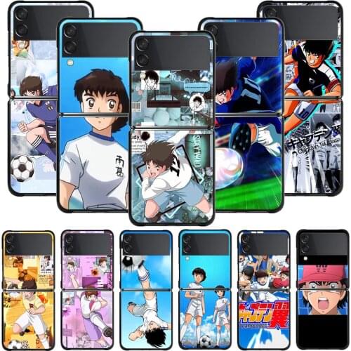 For Samsung Galaxy Z Flip3 5G Case For Samsung Galaxy Z Flip 3 Zflip 5G Black Hard PC Case Captain Tsubasa Ozora Genzo football
