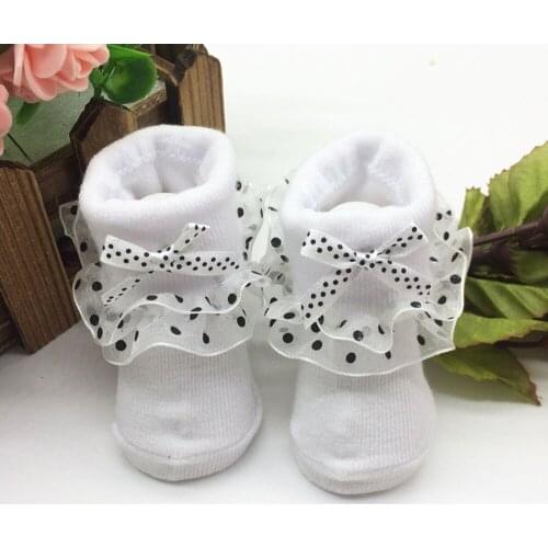 Infant Princess Lace Floral Socks Children New Autumn Winter Toddlers Combed Cotton Ankle Socks Baby Girls Bowknots Socks