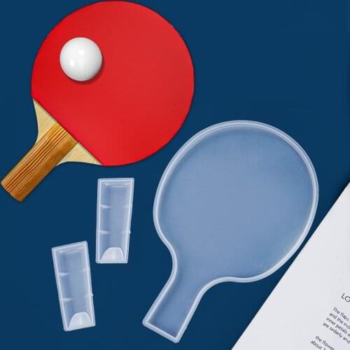 Diy Crystal Epoxy Handmade Homemade Table Tennis Racket Silicone Mold Sports Racket Handle A Set of Resin Crystal Model