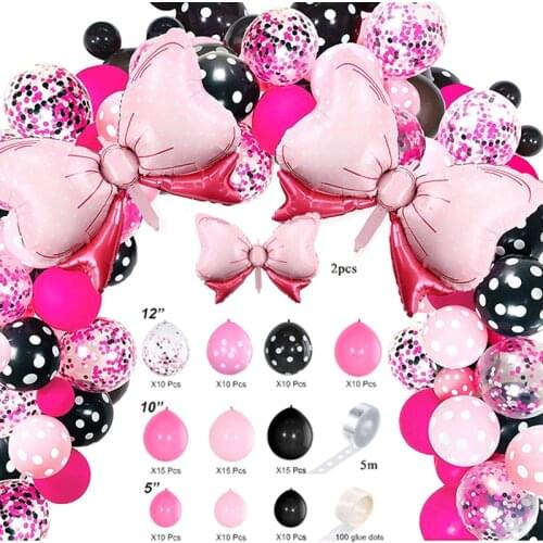 Pink girl picesss set Ballon Garland Arch Kit Polka Dot Latex Globos Baby Shower Wedding Birthday 1 2 3 4 5 6st Party Decoration