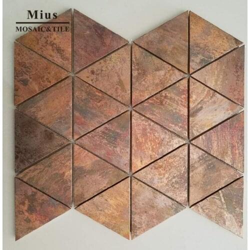Friendly price triiangle copper metal mosaic tile