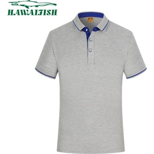 Hawaifish brand men Polo shirt 2021 summer new style half-sleeved top high quality casual mens pure color chemise homme