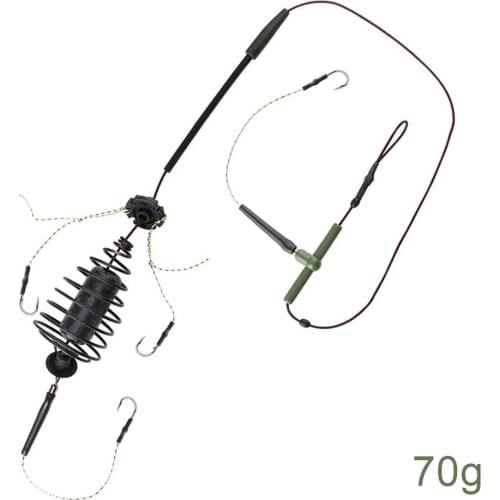 Fishing Bait Cage Line Group Feeder Sinker String Hook 30-80g Fishing Bait Basket Artificial Fishing Tackle High Quality
