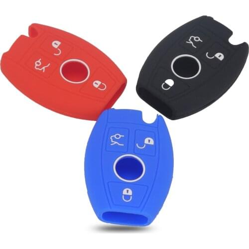 Kutery Silicone Car Key Cover For Mercedes Benz W203 W210 W211 C E S CLS CLK CLA Class Remote Car Key Case Protecter 3Buttons