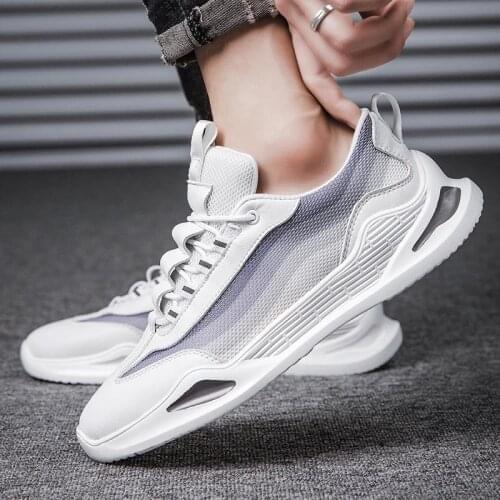 Summer Breathable Sport Men Sneakers Mens Sports Shoes Male Running Shoes White Gray Athletic Tennis Sneackers Training E-624