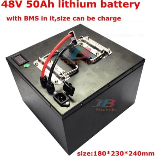 48V 50AH Lithium battery 48V 50ah Li-ion battery with BMS for 3500w RV EV scooter tricycle Vehicles E-bike + 10A Charger