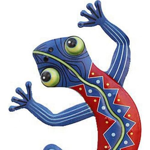 Metal Gecko Hanging Pendant Funny Wall Ornament Wall-mounted Animal Gecko Sculpture 3D Art Lizard Pendant Delicate Iron Decor