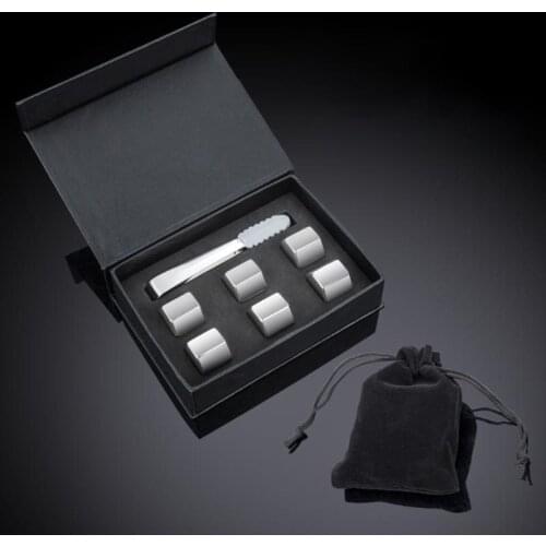 Reusable Stainless Steel Whiskey Stone Beverage Ice Bucket Cooling Bucket Whiskey Skull and Rock Bar Accessories