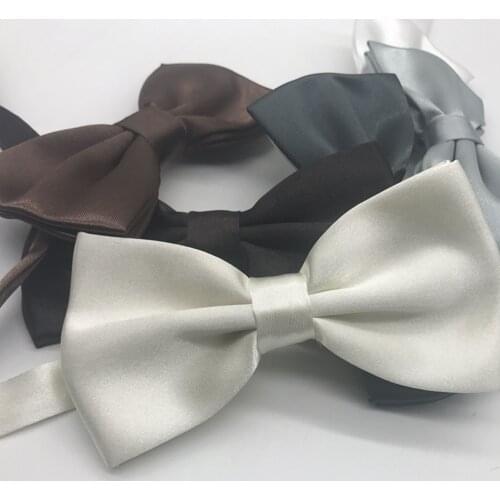 Men Skinny Bowtie Solid Fashion Bow tie Black White Grey Bow tie Men