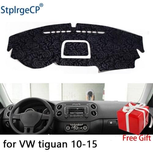 Rose Pattern Non-slip Car Dashboard Cover Dash Mat Pad DashMat ANti-UV Car Sticker for Volkswagen tiguan 2010-2016 Car Styling