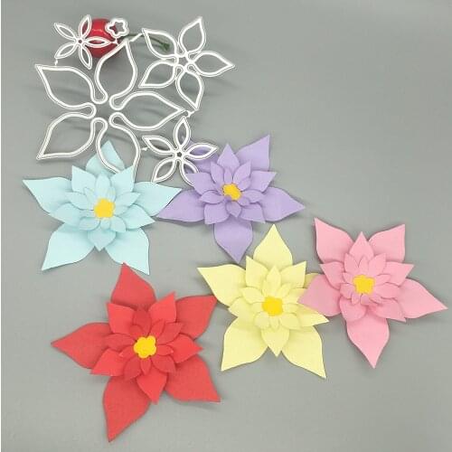 New 5 in 1 flower metal cutting mold photo album cardboard DIY gift card decoration embossed crafts