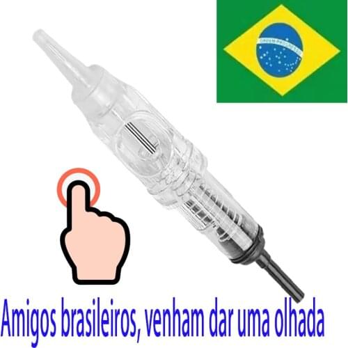 100pcs Disposable Easy Click Permanent Makeup 1RL Needles Eyebrow Lips Tattoo Cartridges Needle For PMU Microblading Machine