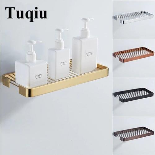 Bathroom Shelf Brass Bathroom Shower Rack Square Bath Shower Shelf Bath Shower Caddy Rack Holder Wall Mounted Corner shelf
