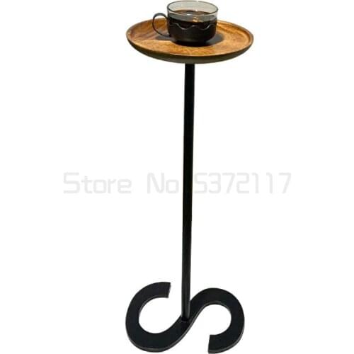 Simple retro walnut Mini tea table crevice small round table Mini bedside corner table