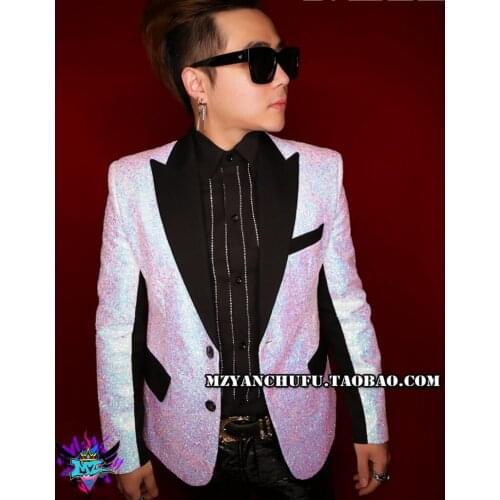 S-5xl 2021 New Men Clothing Fashion Slim Dj Flash Drill Suit Suits Male Plus Size Formal Dress Singer Party Costumes