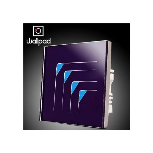 Smart home Wallpad Purple 4 gangs 2 way LED light switch touch 110V~220V Luxury Crystal Glass touch wall switch