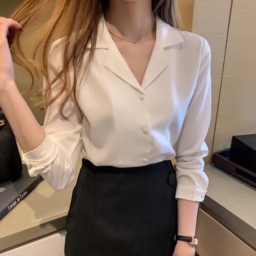 Women Blouse Autumn White Chiffon Shirt Long Sleeve Blouse Blusas Ropa De Mujer