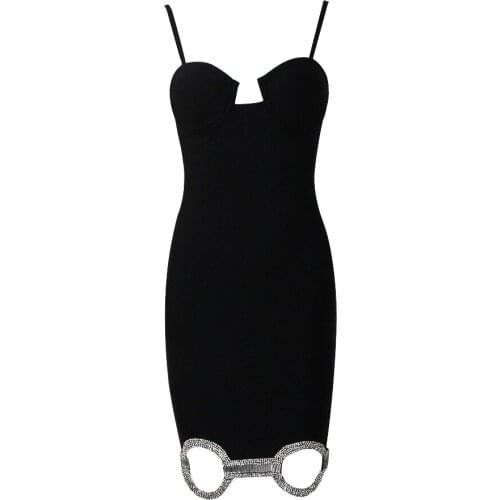 Sexy Bandage Dresses Women Summer Autumn Party Evening Dress Bodycon Beading Mini Dresses Elegant Clothes