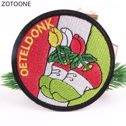 ZOTOONE Embroidered Patches Oetel donk Frog Carnival for Netherland Iron on Sew on Patch for Clothing DIY Badge for Clothes G