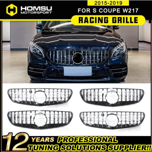 Auto Front Part Modified W217 GT GRILL for benz S class COUPE C217 Year 2015 2016 2017 Car Restyling Front Bumper GT Grille