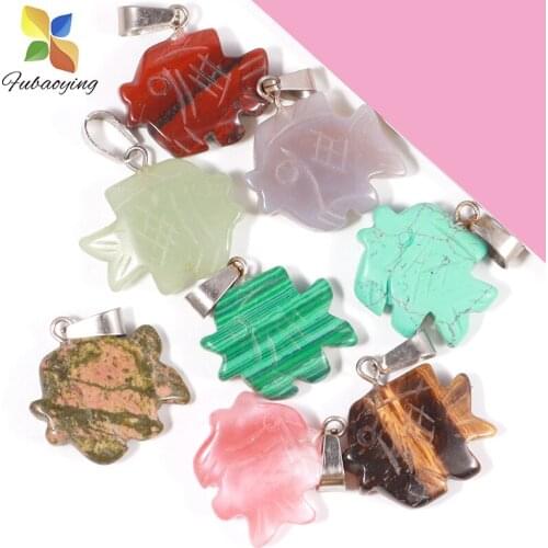 2021 Earrings Necklace Pendant 12pcs 20mm Fish Craved Jewelry Making Charms Women Accessories Earrings For Women