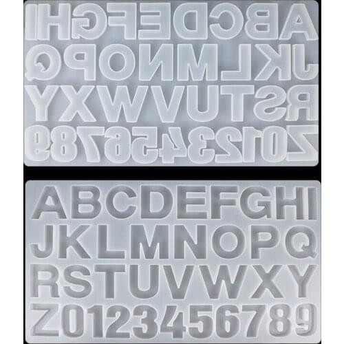 26 English Letter Pendant Resin Mold Number Alphabet Resin Silicone Mold DIY Jewelry Making Letter Keychain Epoxy Craft
