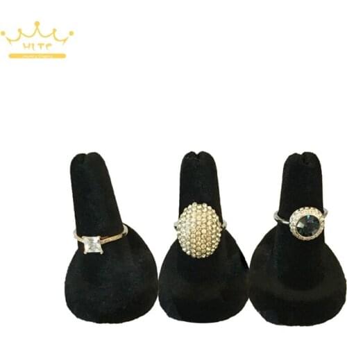 3pcs/lot Mini Black Velvet Jewelry Finger Ring Holder 5.5*4*5cm Jewellery Showed Shelf