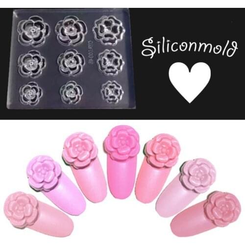 3D Flower Bowknot Nail Art Decoration Epoxy Resin Mold Nails Stickers Jewelry Silicone Mould DIY Crafts Casting Tools