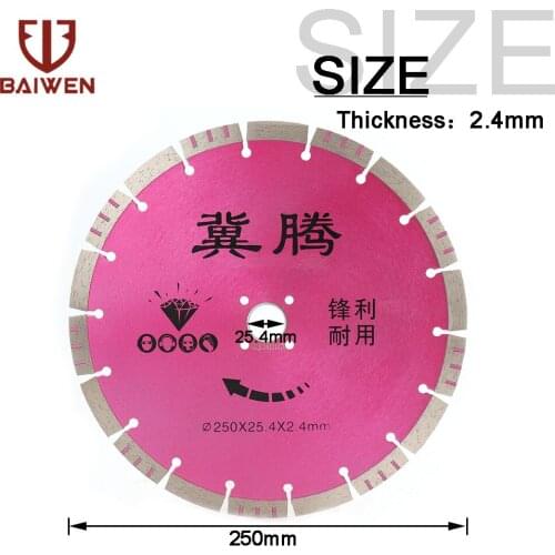 250mm Diamond Cutting Saw Blade Segmented Rim Wet Cutting Disc For Porcelain Tile Marble Granite & Wall Slot Cutter