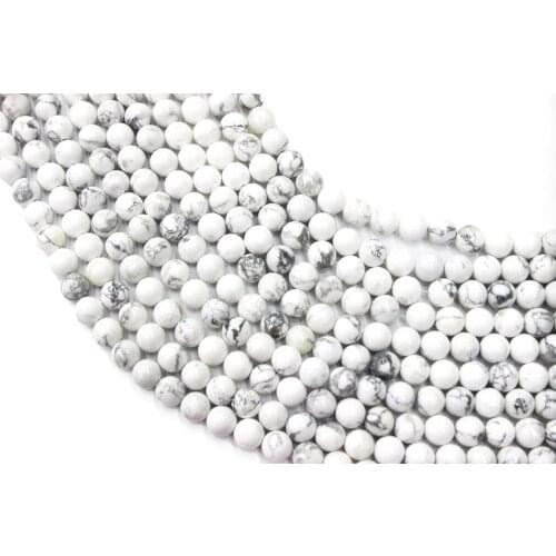 Natural White Turqouise Howlite Round Loose Beads Strand 4/6/8/10/12MM For Jewelry DIY Making Necklace Bracelet