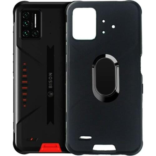 For UMIDIGI BISON GT Cover Matte Silicone Soft Finger Ring Magnet Phone Case For umidigi bison gt BISON soft tpu black cover